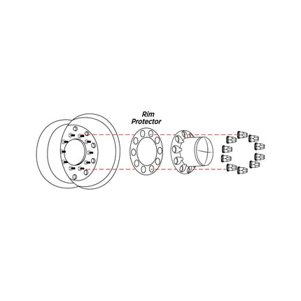 Rear Axle Cover Kit with Removable Hubcap & 33mm Threaded Nut Covers – Dome Hubcap | Chrome ABS Plastic THUB-RP33 - General Diesel Repair & Chrome