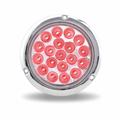4″ Clear Red Stop, Turn & Tail Round Flange Mount LED Light – 19 Diodes TLED-419CRF - General Diesel Repair & Chrome