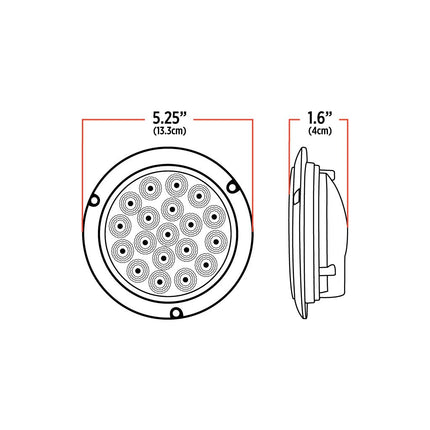 4″ Clear Red Stop, Turn & Tail Round Flange Mount LED Light – 19 Diodes TLED-419CRF - General Diesel Repair & Chrome