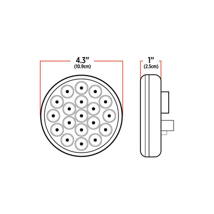 4″ Red Stop, Turn & Tail Round LED Light – 19 Diodes TLED-419R - General Diesel Repair & Chrome