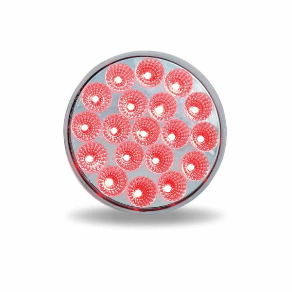4″ Red Stop, Turn & Tail to Amber Strobe Round LED Light – 19 Diodes TLED-4X40AS