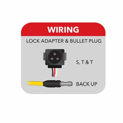 4″ Red Stop, Turn & Tail to White Back Up Round LED Light – 19 Diodes | Lock Connector Adapter TLED-4X40G