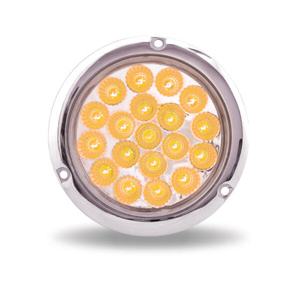4″ Amber Marker to Green Auxiliary Round Flange Mount LED Light – 19 Diodes TLED-4XAGF