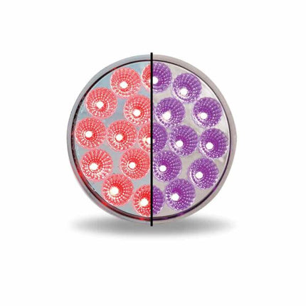 4″ Red Stop, Turn & Tail to Purple Auxiliary Round LED Light – 19 Diodes TLED-4XRP