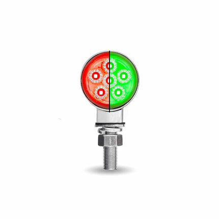 Amber/Red Clearance Marker to Green Auxiliary 1.8″ Mini Double Face Round Light with Reflector LEDs – 12 Diodes TLED-DL1XG - General Diesel Repair & Chrome