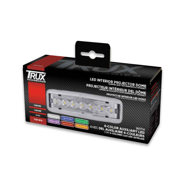 LED Interior Projector Dome 7-Color Cab & Sleeper Light for Kenworth & Peterbilt – Chrome - General Diesel Repair & Chrome