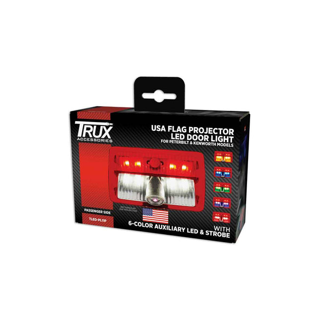 Rectangle USA Flag Projector LED Door Light for Peterbilt & Kenworth – Passenger Side TLED-PL11P - General Diesel Repair & Chrome