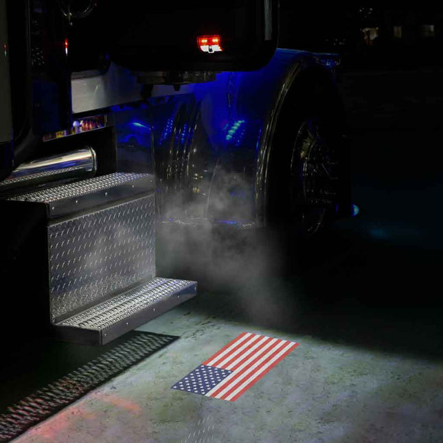 Rectangle USA Flag Projector LED Door Light for Peterbilt & Kenworth – Passenger Side TLED-PL11P