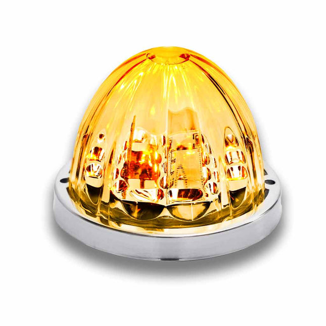 Clear Amber Clearance & Marker Star-Burst Watermelon LED Light – 19 Diodes