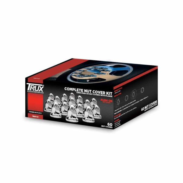 TNUT-C1 Chrome Plastic 33mm Nut Cover with Flange - Case of 60 - General Diesel Repair & Chrome