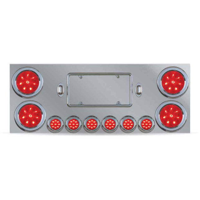 TU-9001L Center Panel w/ 4x4" & 6x2" LEDs & 2 License LEDs" - General Diesel Repair & Chrome
