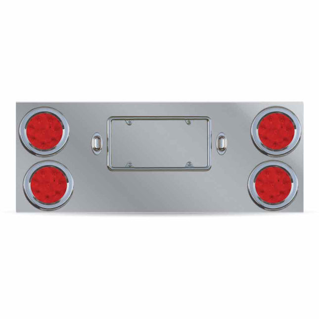 TU-9017L1 Rear Center Panel with 4 x 4" & 2 License Light LEDs - General Diesel Repair & Chrome