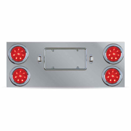 TU-9017L1 Rear Center Panel with 4 x 4" & 2 License Light LEDs - General Diesel Repair & Chrome