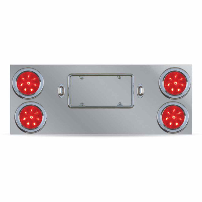 TU-9017L1 Rear Center Panel with 4 x 4" & 2 License Light LEDs - General Diesel Repair & Chrome
