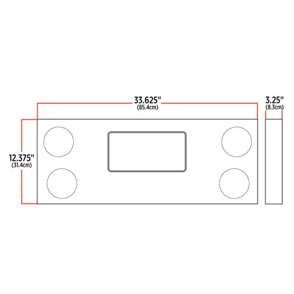 TU-9017L1 Rear Center Panel with 4 x 4" & 2 License Light LEDs - General Diesel Repair & Chrome
