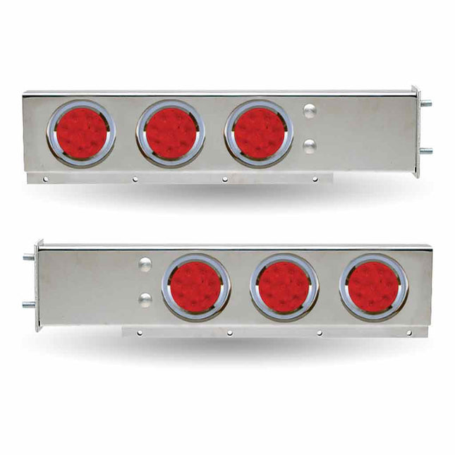 TU-9210L1 Mud Flap Hanger with Flat Top & 6 x 4" LEDs & Bezels - General Diesel Repair & Chrome