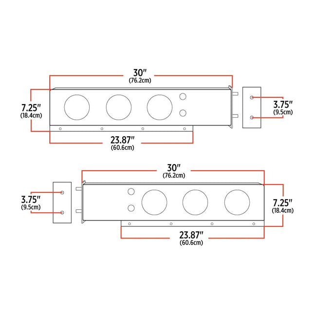 30″ LED Mud Flap Hangers – 3 3/4″ Bolt Spacing | 6 x 4″ Holes | Stainless Steel TU-9209 - General Diesel Repair & Chrome
