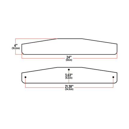 24″ Angled Bottom Mud Flap Weight with Backing Plate – Welded | Stainless Steel TU-9241 - General Diesel Repair & Chrome