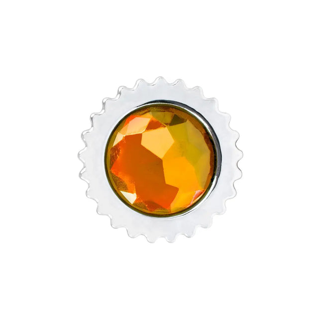 10376 Cr. Pl. 33MM x4”H Screw-on Bullet Flat Cover w/Amber Jewel - General Diesel Repair & Chrome