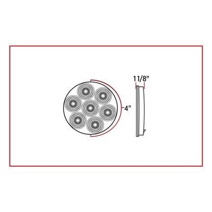 TLED-48R 4" Stop, Turn, & Tail Round LED Lights