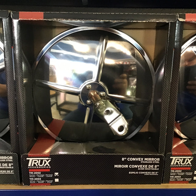 TM-2002 8” CONVEX MIRROR STAINLESS STEEL CENTER MOUNT - General Diesel Repair & Chrome